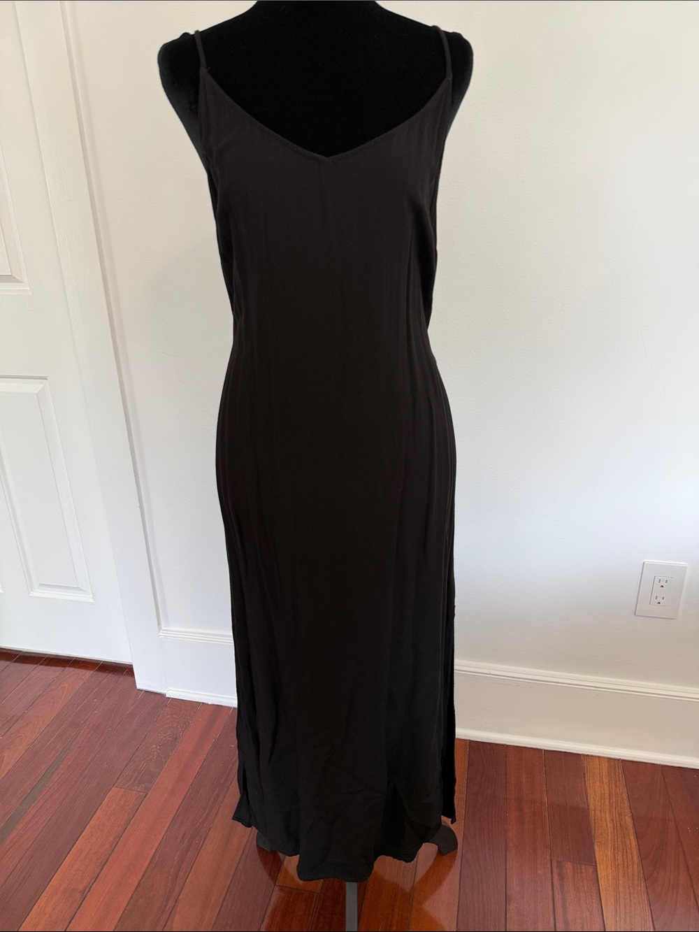 Black Slip Maxi Dress - Classic Minimalist Style